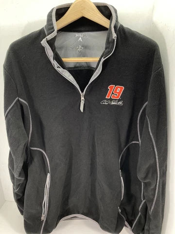 Carl Edwards # 19 Sweatshirt Mens Size XL Antigua Black 1/4 Zip Pullover NASCAR Cover