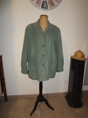 LISA COLLECTION 52 54 CHEMISE LONG TOUCHER DAIM HAUT TUNIQUE VESTE BLOUSE TOP GI - Photo 1/4