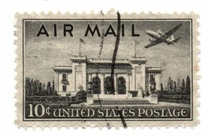 US Stamp Scott C34 Air Mail Pan-American Building Used 10c 1947 (a8) - Picture 1 of 2