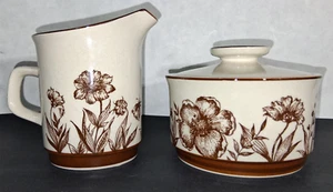 Sango Indian Summer 700 Creamer Sugar Bowl Container Flowers Stoneware Japan - Picture 1 of 6
