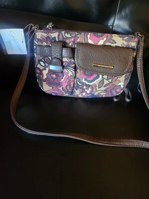 Jaclyn Smith Crossbody Bag Purse Vintage Floral NWT Brown - Image 1 of 4