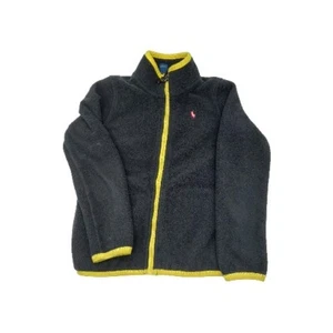 Polo Ralph Lauren Kids Size 6 Black Green Fleece Full Zip Jacket Pink Pony - Picture 1 of 8