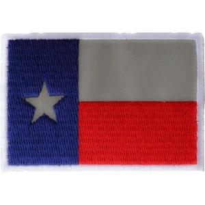 Reflective Texas Flag Sew on Iron on Embroidered Patch 3" x 2" - Picture 1 of 3