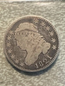 1821 Capped Bust Dime : Large Date - Picture 1 of 2