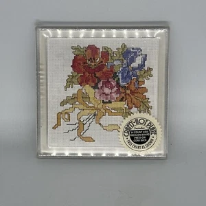 MCG "Spring Bouquet" Floral Hot Plate / Trivet Cross Stitch Kit NIP - Picture 1 of 6
