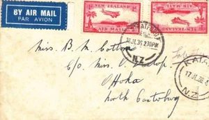 1936, da Stratford a Ohoka, Nuova Zelanda, posta aerea (21698) - Foto 1 di 1