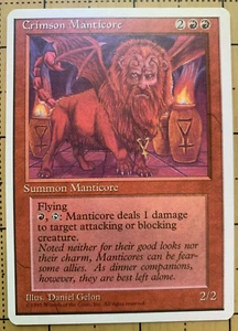 CRIMSON MANTICORE - MAGIC THE GATHERING - 4th EDITION - RARE - Picture 1 of 2