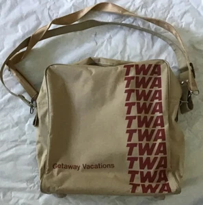 Vintage TWA Getaway Vacations Airline Travel Bag - Picture 1 of 7