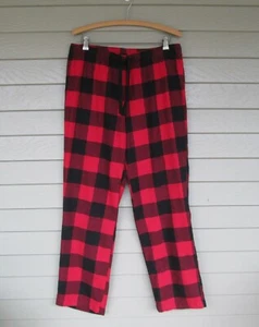 Pantalones bajos de pijama de franela a cuadros de búfalo rojos y negros para mujer M - Imagen 1 de 3