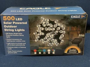 Cadena de luces LED para exteriores con energía solar azul 50 m - Imagen 1 de 5