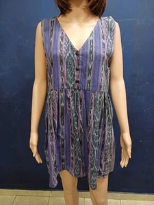 Vintage Dress Guatemalan Mexican Women Mayan Aztec 100% Cotton Mini Hippy Size M - Picture 1 of 11