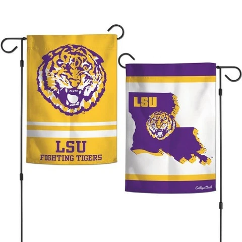 LSU TIGERS COLLEGE VAULT 2 SIDED GARDEN FLAG 12"X18" YARD BANNER NCAA LICENSED Cover