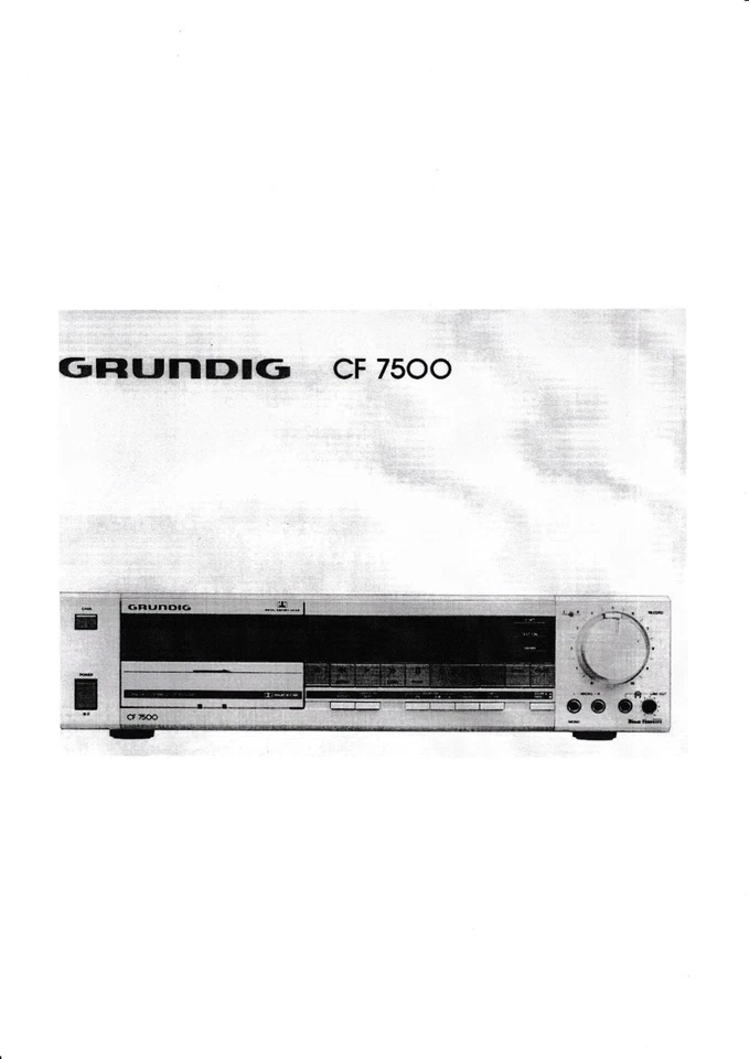 Instrucciones de funcionamiento para Grundig CF 7500 Foto 1 de 1