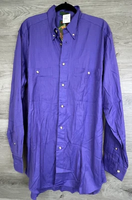 New Boston Traders Shirt Mens Large Tall Purple Long Sleeve Button Pockets NWT - Image 1 of 4