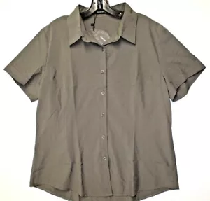 Atnlewhi Womens Button Down Shirts Short Sleeve Business Collared Office Blouse - Picture 1 of 5