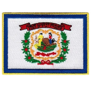 PARCHE DE BANDERA DEL ESTADO DE VIRGINIA OESTE - EMBLEMA BORDADO DE HIERRO EN V CHARLESTON INSIGNIA - Imagen 1 de 1