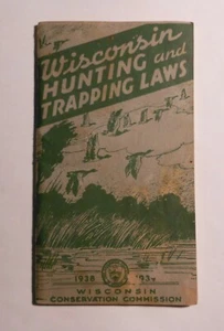 Leyes de caza y captura vintage de Wisconsin 1938-39 - Imagen 1 de 1