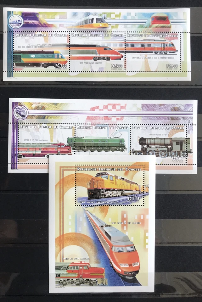 Comoros - 1999 - Railroads /Trains / Locomotives on stamps - MNH** - Ai - Image 1 of 1