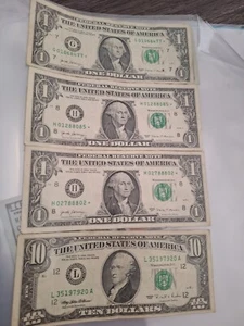 1995 $10 Ten Dollar Bill Federal Reserve Note Vintage Currency America - Picture 1 of 1