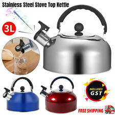 3L Whistling Kettle Tea Stove Gas Camping Stainless Steel Teapot Kitchen Tea Pot