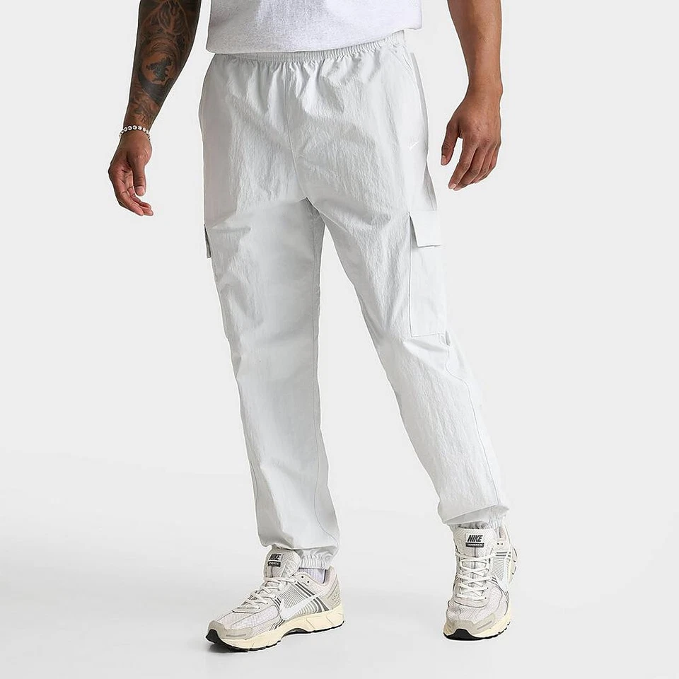 Nike Mens Club Woven Cargo Pants Photon Dust Gray Joggers Size L HJ1990-025