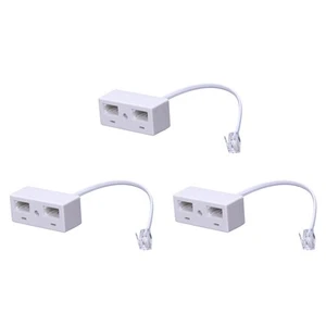 3X RJ11 Stecker auf Dual UK BT Telefon Steckdose Konverter Q3K62008 - Bild 1 von 8