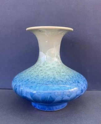 Exceptional Asian Crystalline Glazed Porcelain Vase 15cm H EUC - image 1 of 4