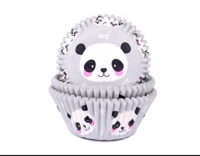 50 Stück Panda Cupcake Backformen Muffins Kindergeburtstag Keks Papierform Tiere - Bild 1 von 3