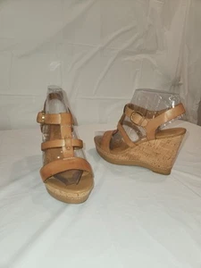 Franco Sarto Tan Wedge Sandals w/ Cork Heel Size 9M. NEW - NEVER WORN! - Picture 1 of 7