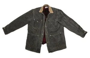 Polo Ralph Lauren Vintage 1980s Denim Black/Gray Barn Utility Chore Jacket Large - Picture 1 of 17