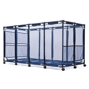 Mesh Pool Storage Bin Organizer Metal Frame Rolling Cart Storage Pool Toy Float - Picture 1 of 11