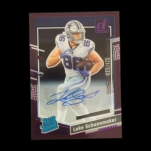 2023 Panini Clearly Donruss Luke Schoonmaker Cowboys Rookie Auto /175 Autograph - Picture 1 of 2