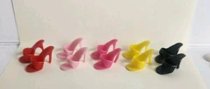 5 Vintage Pair Barbie Doll Open Toe Heels Shoes Japan,Taiwan,Philippines 1960's - Picture 1 of 5