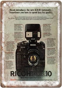 1980 Ricoh Vintage Filmkamera Werbung Retro Look Blechschild C1604 - Bild 1 von 2