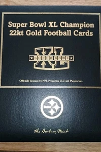 Tarjetas de fútbol americano Danbury Mint Pittsburgh Steelers Super Bowl XL campeón oro 22KT - Imagen 1 de 16