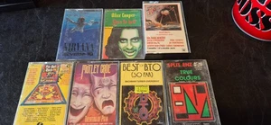 7x music Cassette Tapes BTC motley crue nirvana split enz alice cooper war etc. - Picture 1 of 3