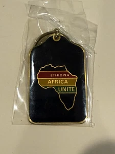 Ethiopia Africa Unite Map Rasta Colors Enamel Keychain New Lot of 2 - Picture 1 of 2