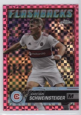 2023 Topps Chrome MLS MLS Flashbacks Pink X-Fractor Bastian Schweinsteiger #155 - Image 1 of 2