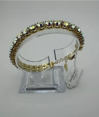 Park Lane MINI AURORA BOREALIS Impression Tennis Bracelet Gold-Tone Ltd Ed Rare - Image 1 of 2