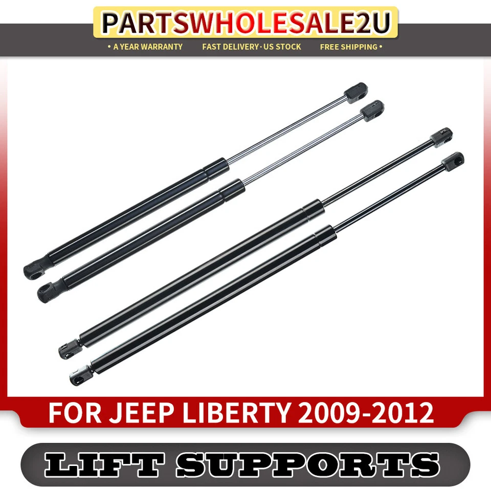 4x Amortiguador para puerta trasera + elevación de ventana trasera para Jeep Liberty 2009 2010 2011 2012 Foto 1 de 4