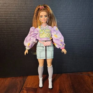 Barbie Extra Exclusive Doll from 5 Pack Brown Hair Braids Curvy Articulated NICE - Picture 1 of 8