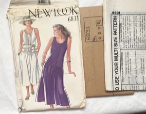 NUOVO LOOK 6831 abito vita a goccia modello con fascia da donna 8 10 12 14 16 18 vintage NON TAGLIATO - Foto 1 di 6