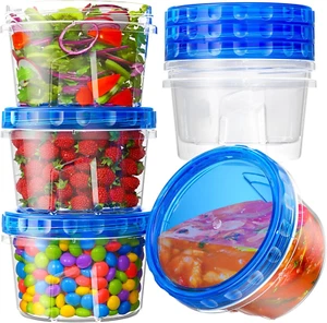 6 Pack-17Oz Freezer Storage Containers, Plastic Food Storage Containers with Twi - Bild 1 von 7