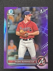 2022 Bowman Draft Chrome Purple Refractor /250 Blake Burkhalter #BDC-10 Braves