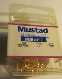 Mustad size 6 gold hooks # 32755 box of 100 - Picture 1 of 1