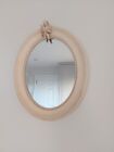 Vintage Oval Cherub Mirror Cream Baroque Style 20.5" Wooden