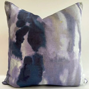Boeme Zephyr Fabric Cushion Cover Ink 17” x 17” Reversible - Picture 1 of 8