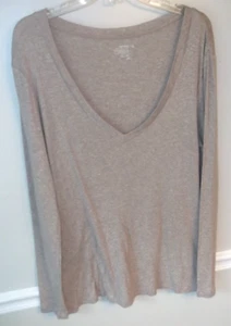 Old Navy Light Brown Long Sleeve V-Neck Cotton/Modal Top Size XL EUC - Bild 1 von 4