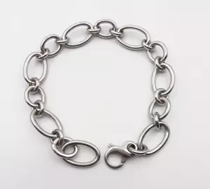 Bracciale argento 925 catena piena artigianale gioiello donna - Foto 1 di 4