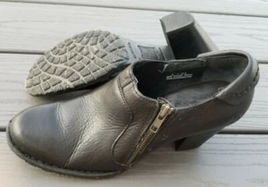 Scarpe BORN nere in pelle con tacco a blocco zip laterale donna US 9 - Foto 1 di 11